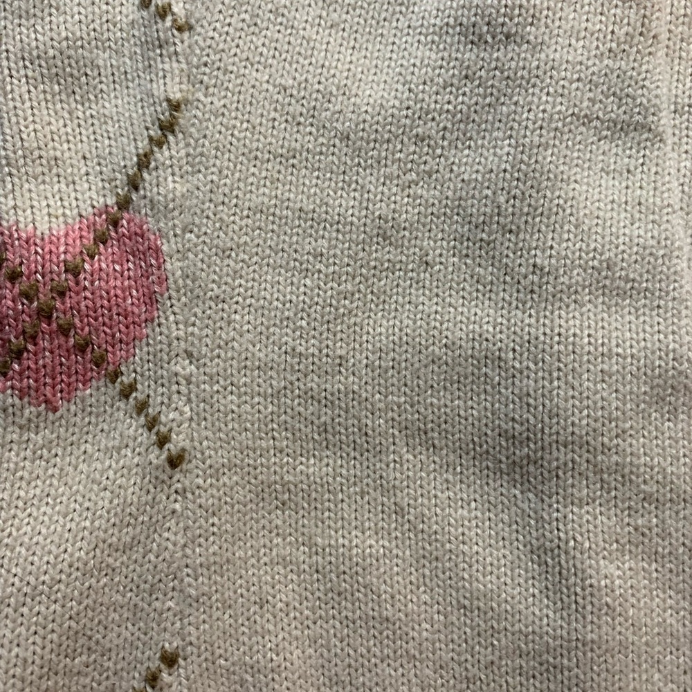 Vintage Y2K beige argyle heart Charlotte Russe fitted sweater vest sz M - Picture 7 of 9